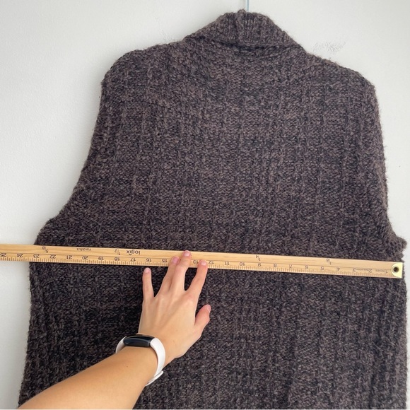 Eileen Fisher wool alpaca chunky knit Brown Long Cardigan Sweater system neutral - Picture 10 of 14